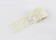 3.5 Width White Cotton Lace Trim By The Yard,  Scalloped Floral Mesh Lace Ribbon