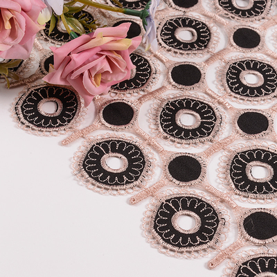 Custom Water Soluble Lace Trim Guipure Embroidery Lace Trim Fabric For Dress