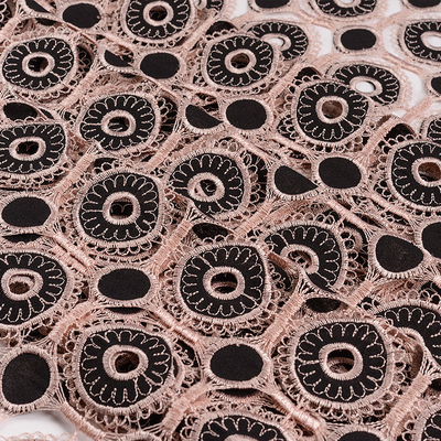 Custom Water Soluble Lace Trim Guipure Embroidery Lace Trim Fabric For Dress
