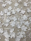 French 3D Butterfly Wedding Net Lace Fabric , Fashion Bridal Lace Fabric 125 cm Wide