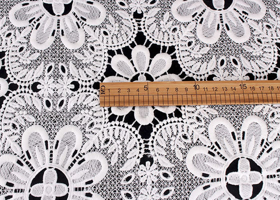 Venice Guipure Cotton Lace Fabric Embroidered Flower Water Soluble