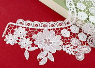 White Embroidery Guipure Lace Collar Applique With DTM Poly Milk Silk Azo Free