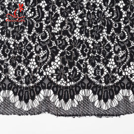 High quality Black Nylon lace fabric for evening dress
